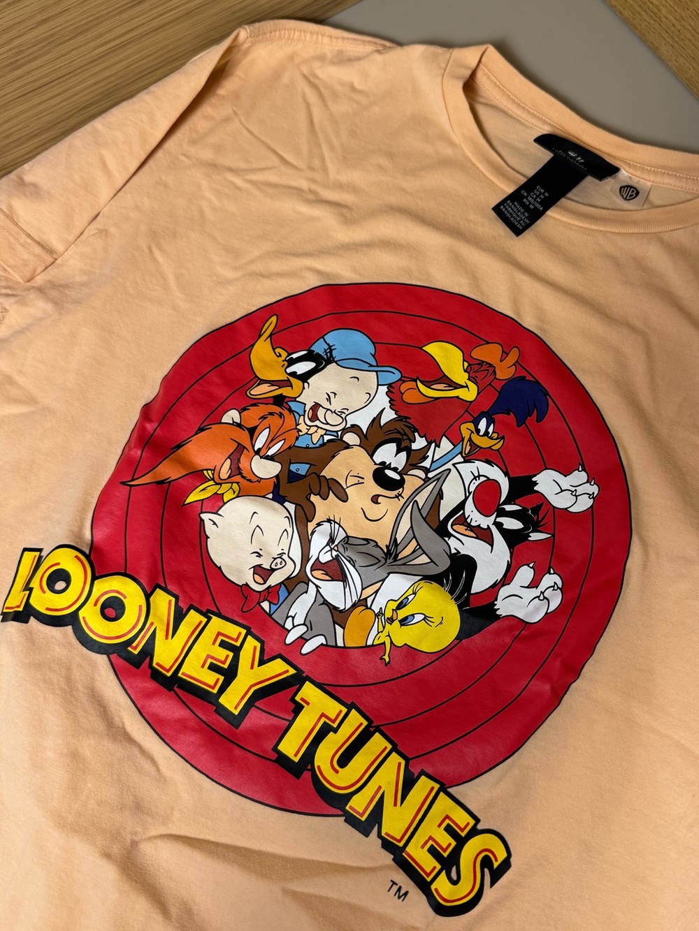 H&M Peach Looney Tunes Graphic Tee Adult M